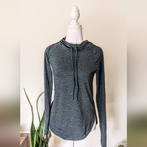 Athleta heathered blue hooded pullover sz xxs